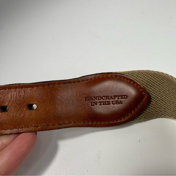 Trafalgar canvas leather belt handcrafted in USA size 42-44.5” - Picture 7 of 9